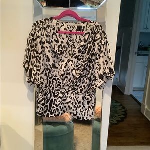 Fab silky leopard print peplum top